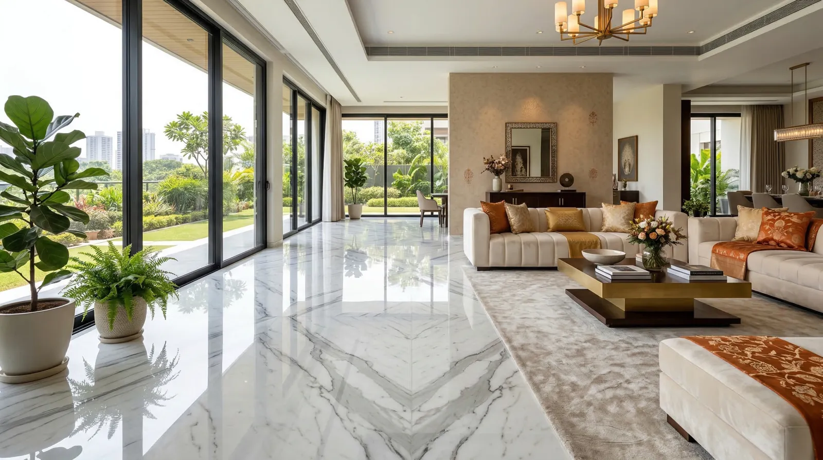 Beautiful marble flooring