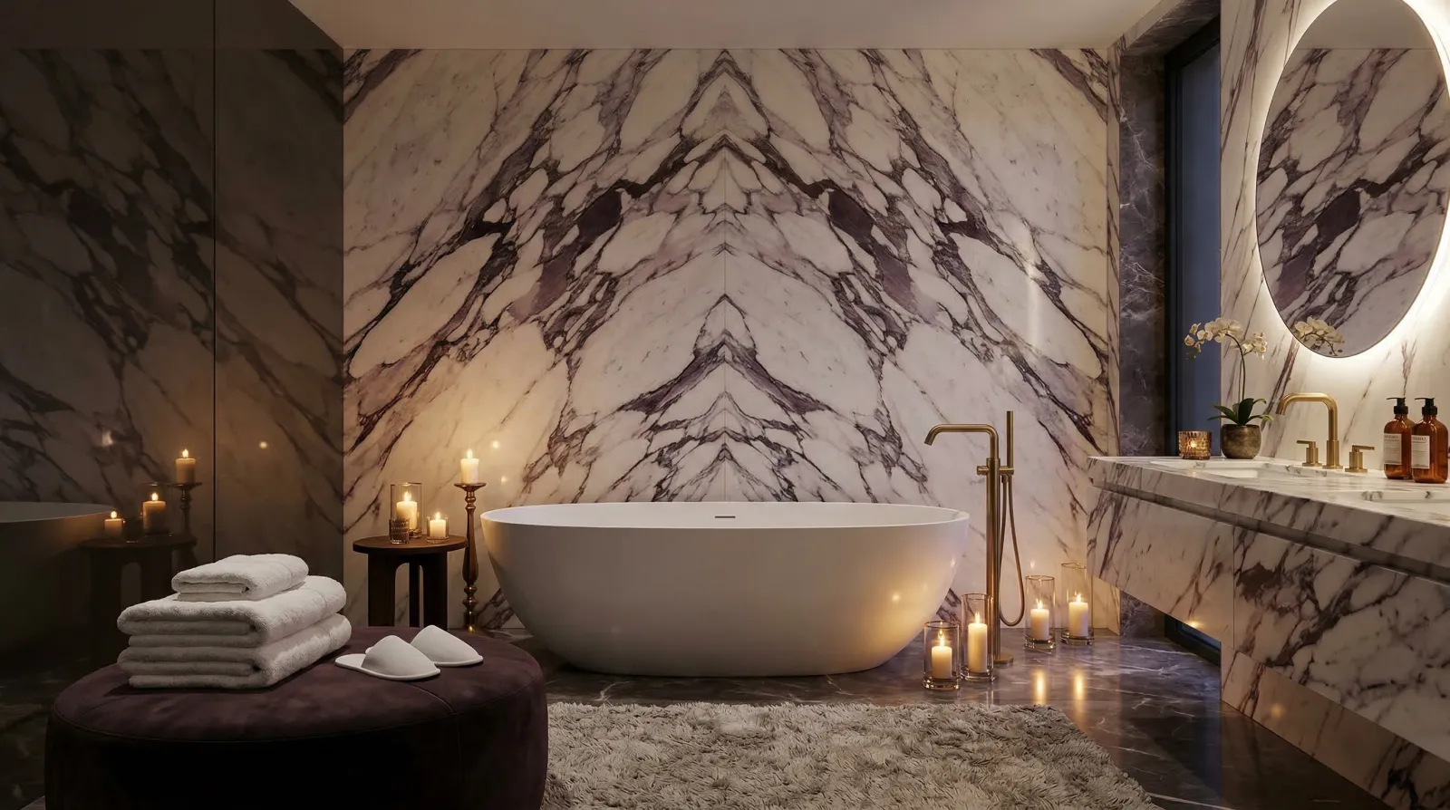 Luxury bathroom with Italian marble