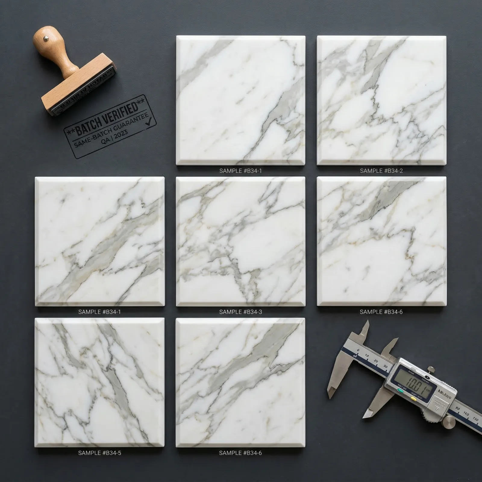 Same-batch marble samples matching