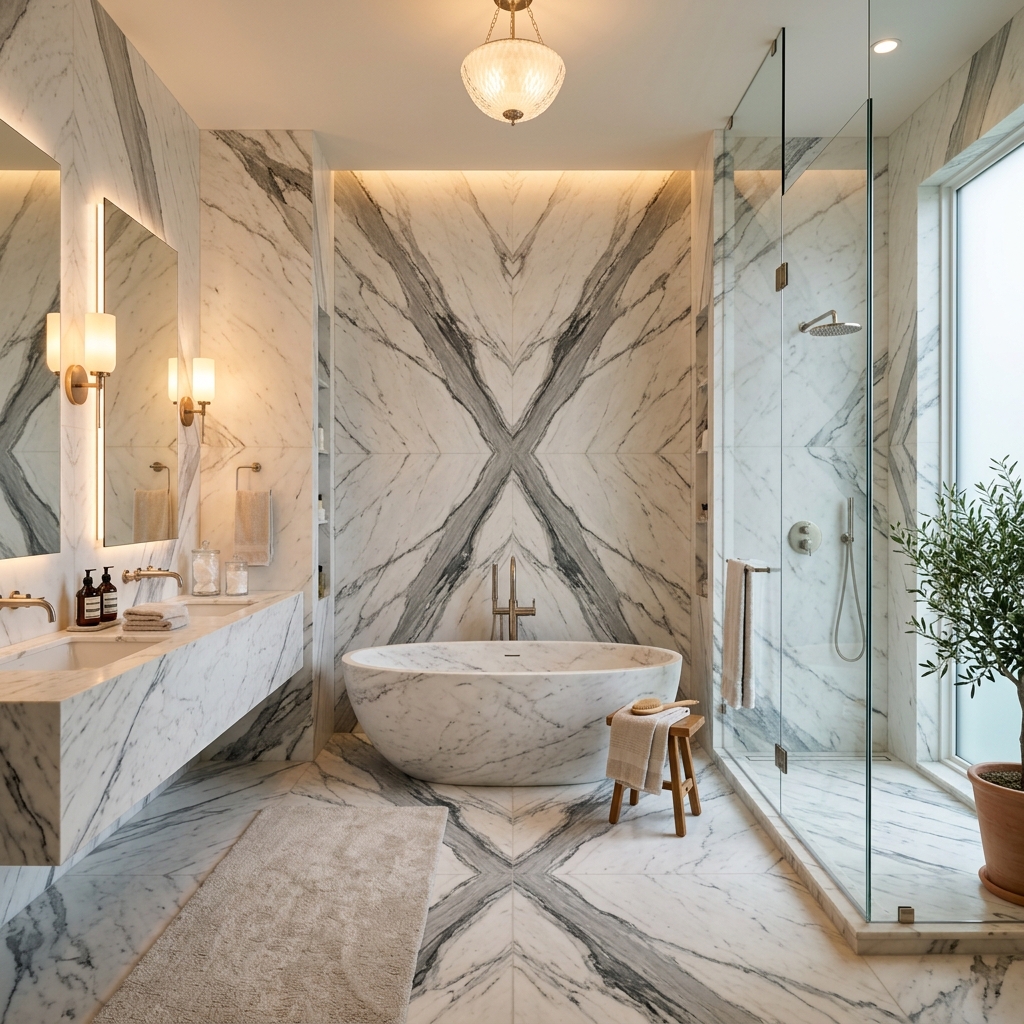 Statuario bathroom